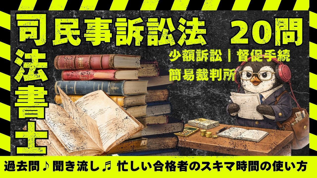 司法書士試験|民事訴訟法|少額訴訟・簡易裁判所・督促手試験肢別過去問で整理(全20問)